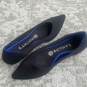 Rothy’s pointed toe classic black flat shoes size 7.5